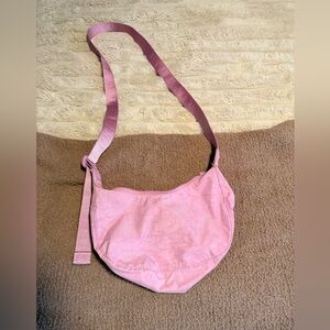 Baggu Pink Peony Small Crescent Bag